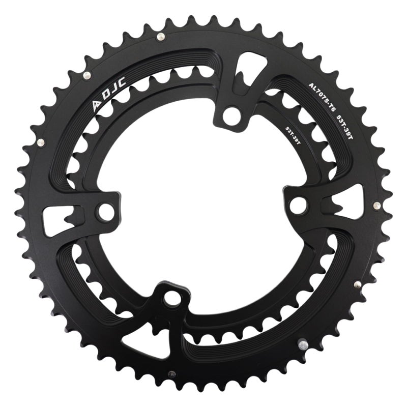 DJC Components DJC Road Bike Chainring 110BCD 4 Arms Round 2X Chainring Double 52t 36t for Shimano 4700 5800 6800 9000 R7000 R8000 R9100 (Round 50-34T) - Image 1